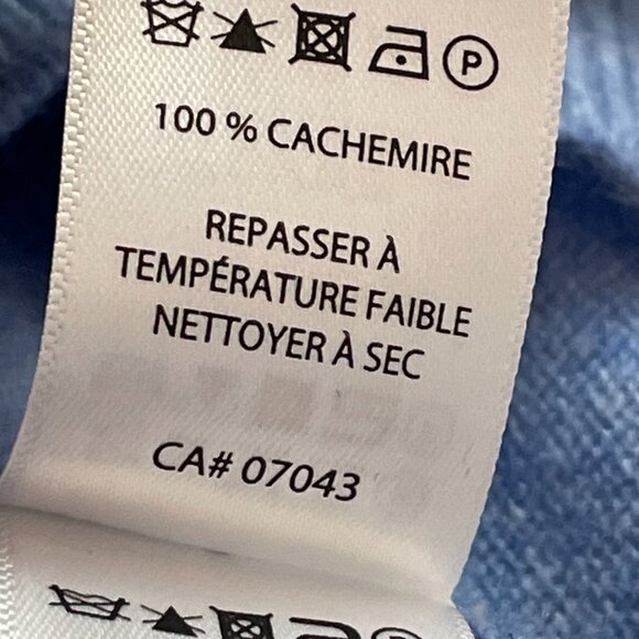 Club Monaco 100% Cashmere Blue V-Neck Hi-Low Hem Sweater Women’s Small - Picture 9 of 10